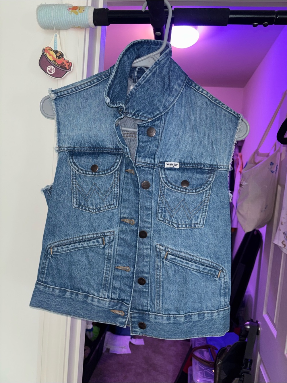 Wrangler Blue Denim Sleeveless Jacket Vest